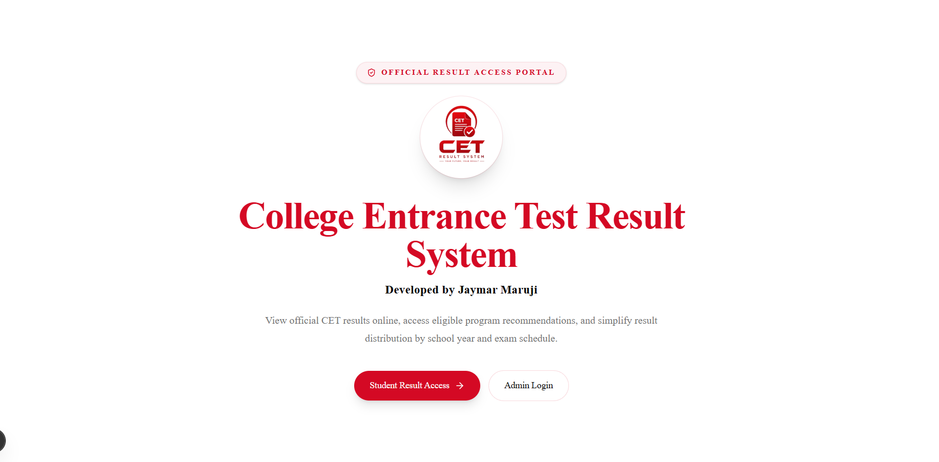 CET REsult System