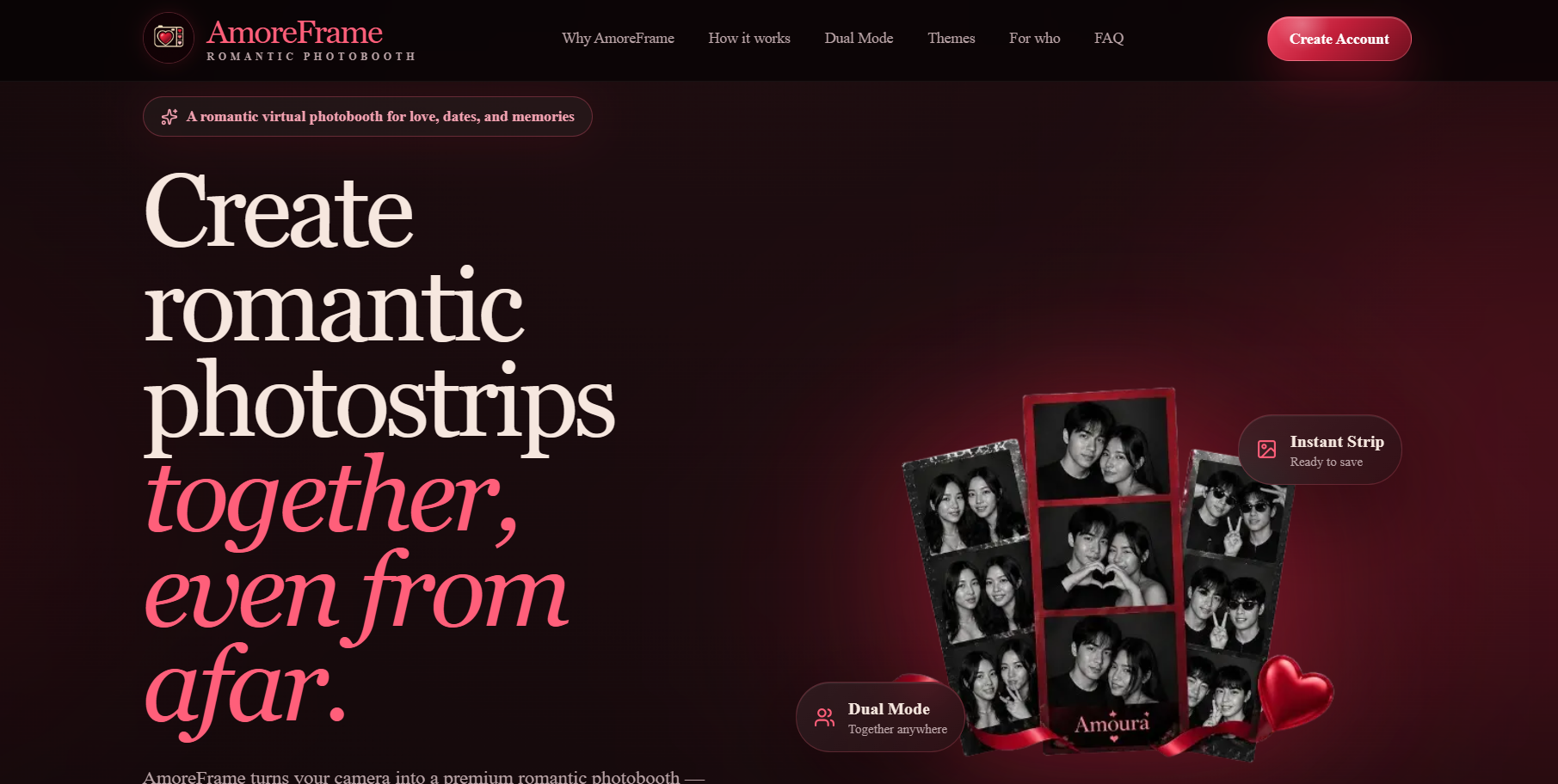 AmoreFrame virtual photobooth interface