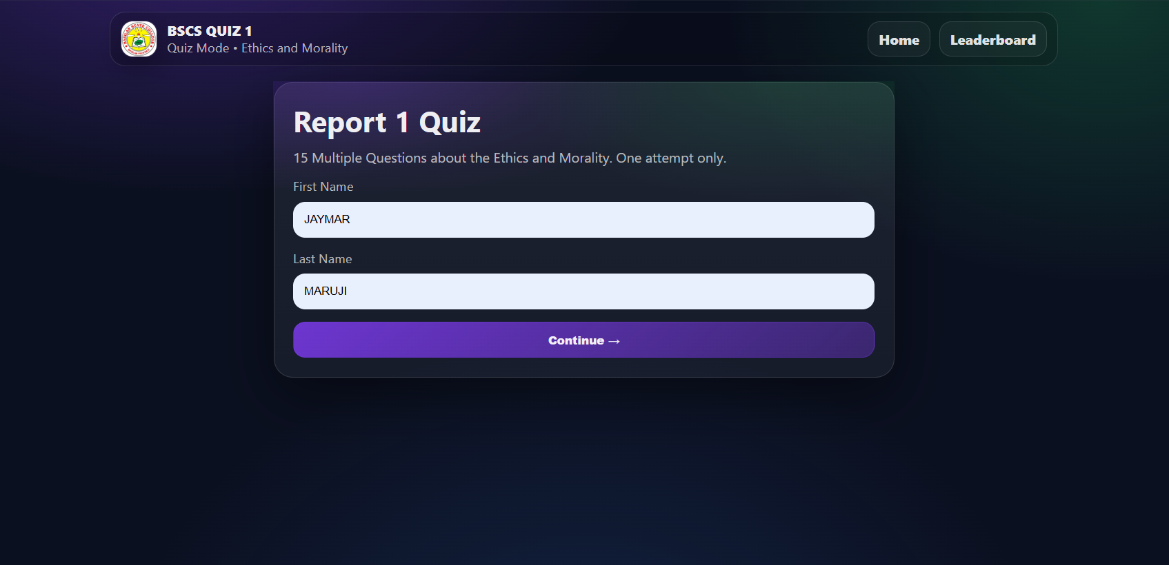 Quizora offline quiz system